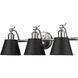 Layne 3 Light 23.32 inch Brushed Nickel Vanity Light Wall Light